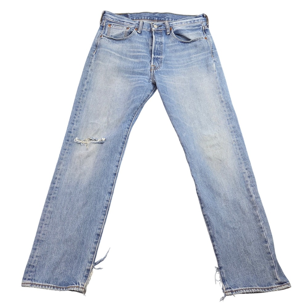 Levis 501 CT Jeans Mens 33x31 Light Wash Distressed Straight Vintage Y2K Denim
